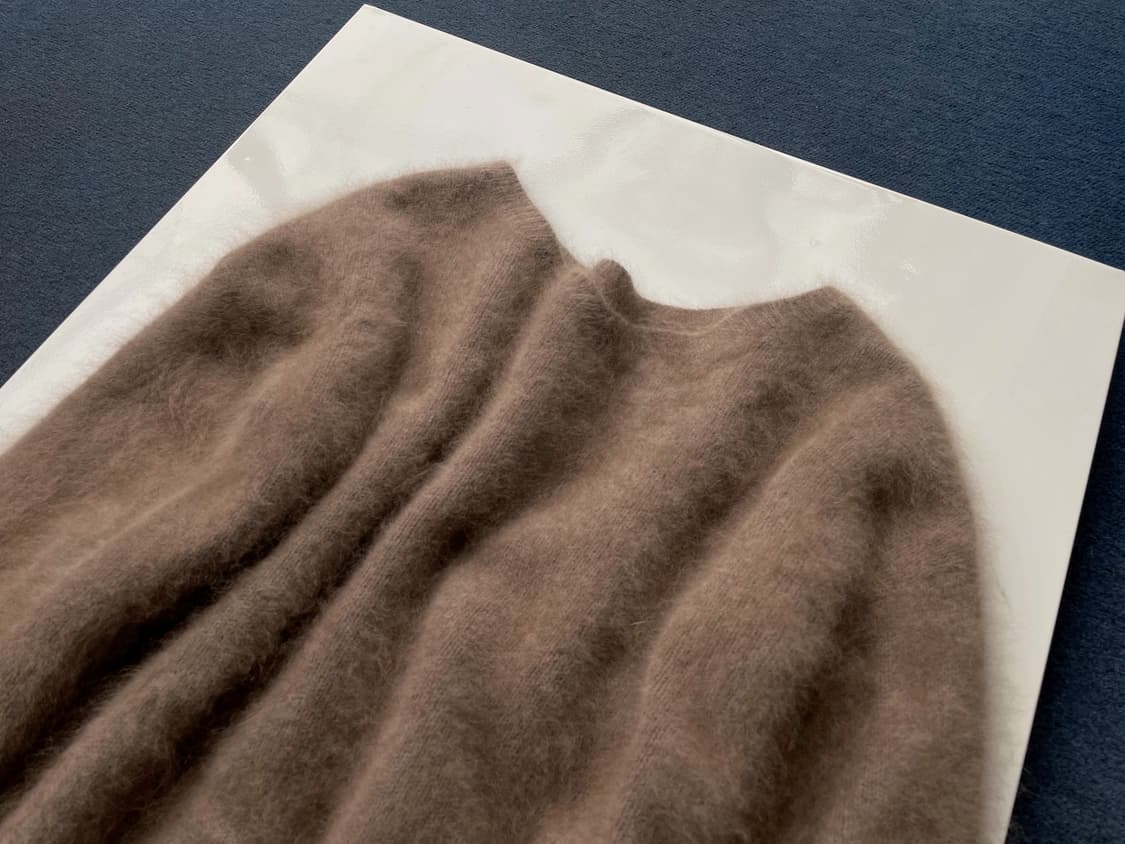 Wool wide neck shaggy knit 상품이미지4