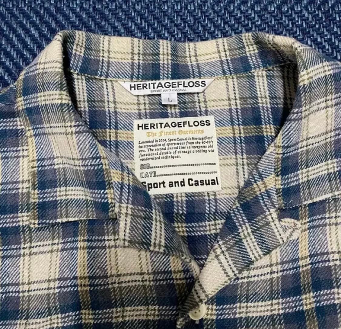 헤리티지플로스 원워시드 플란넬 빈지노 셔츠 L 상품이미지2
