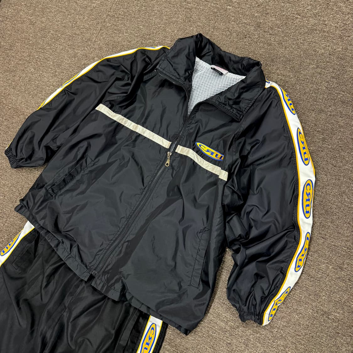 90s CRU 디자인 트레이닝 우븐 셋업 made in USA (L)  상품이미지2