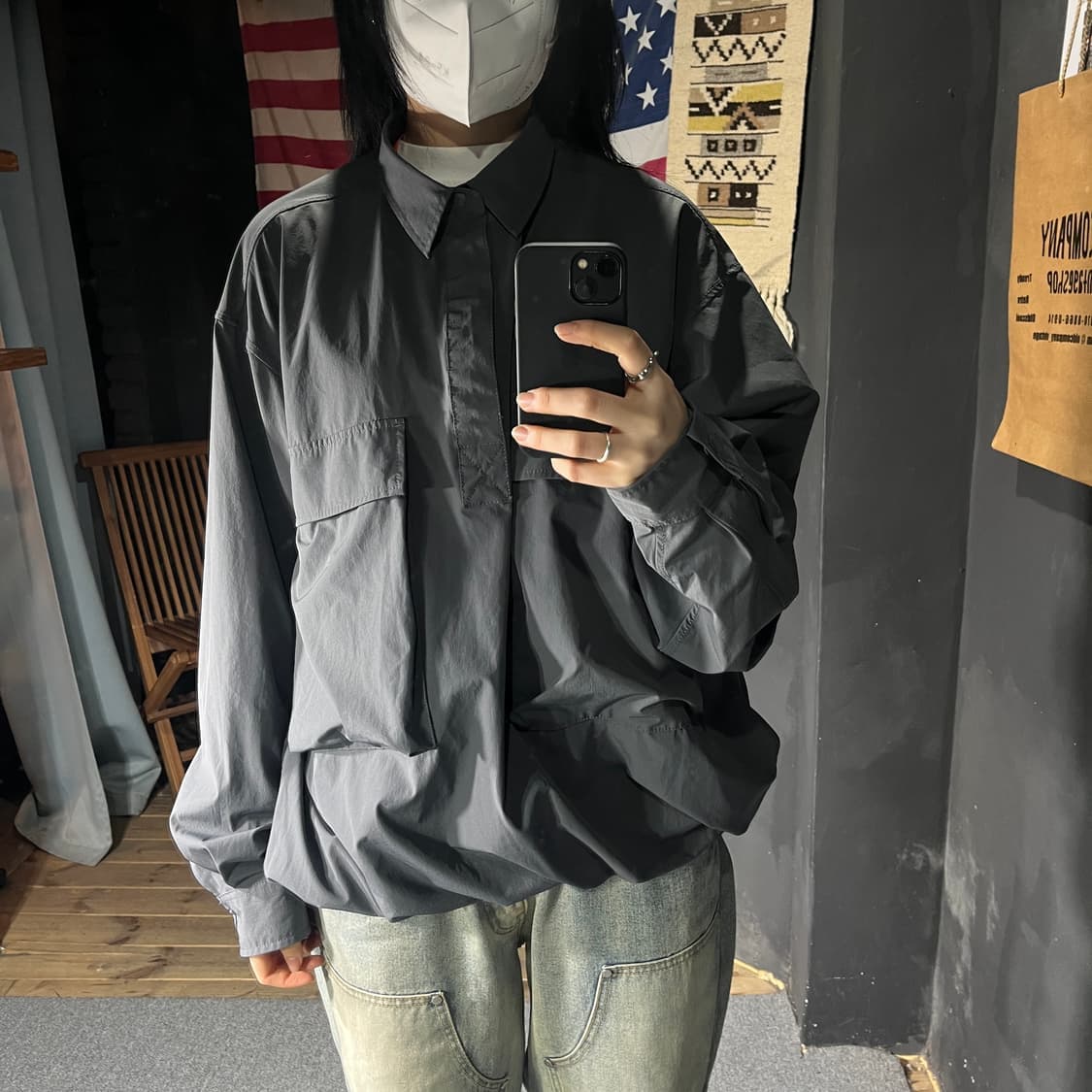 BEAMS 하프 스냅 바람막이 셔츠 상품이미지3