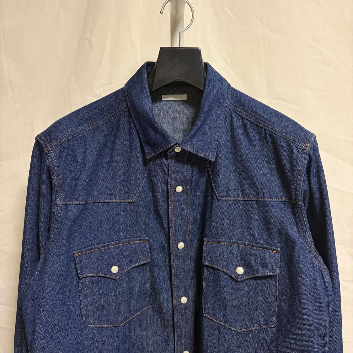 지유 데님 웨스턴 셔츠 / 블루, L 상품이미지2