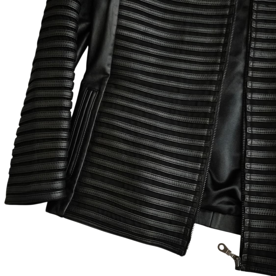 스트라이프 레더 자켓 상품이미지2