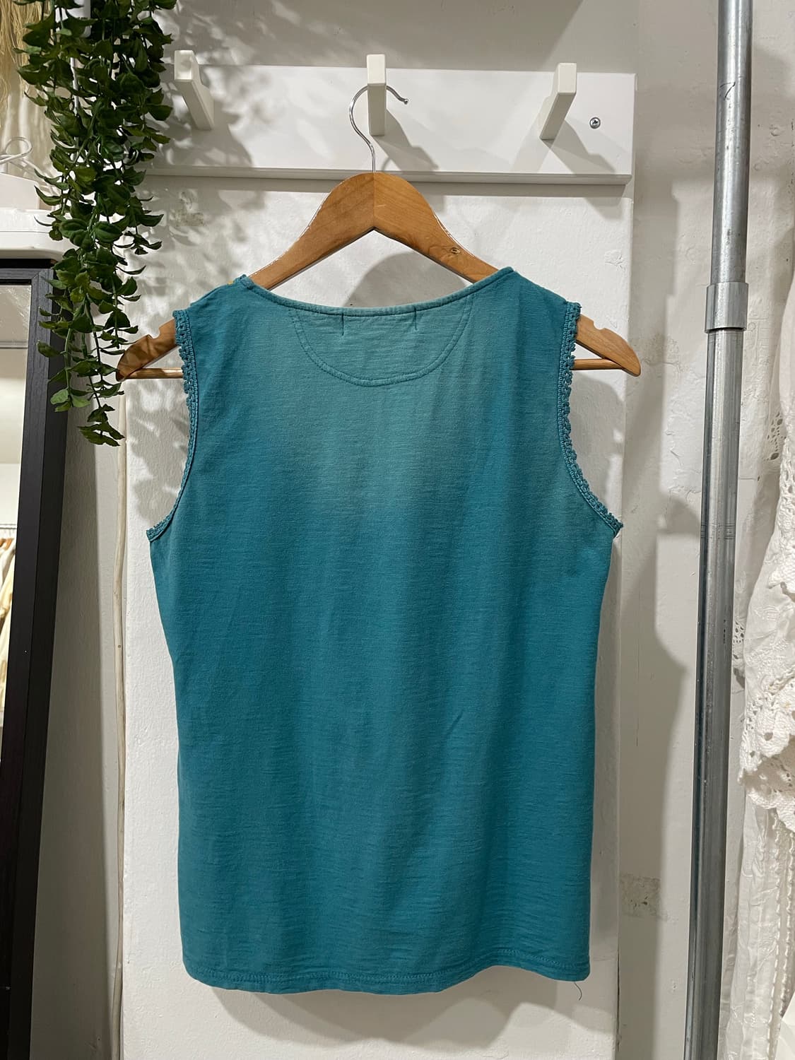 Teal Crochet Trim Sleeveless Top 상품이미지9