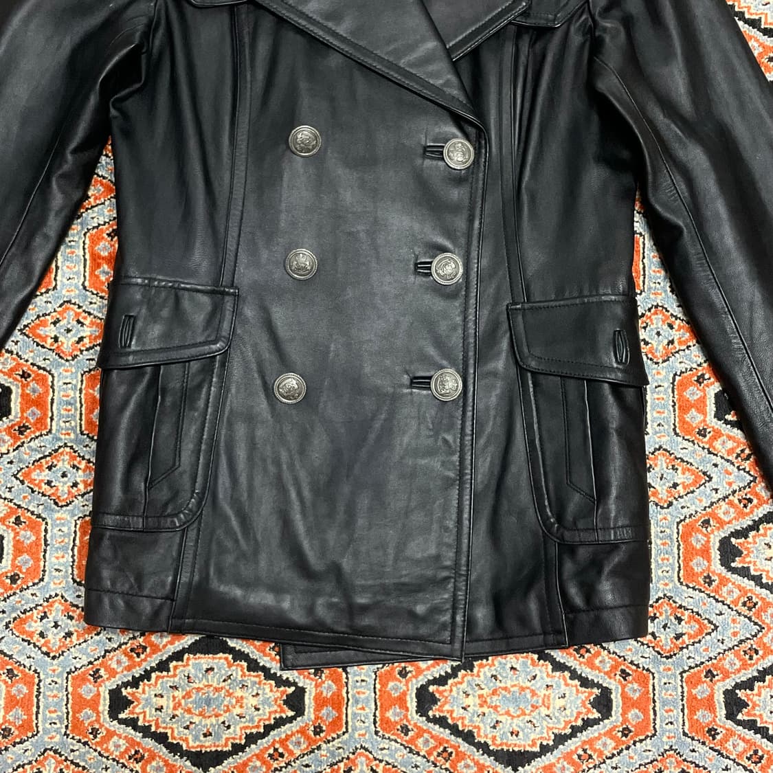 엘르 블랙 양가죽 더블 자켓 여성66 상품이미지3