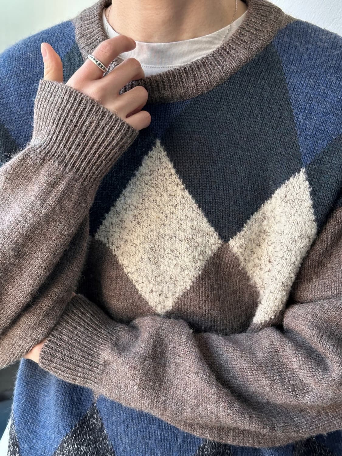 Design pattern wide knit P/O 상품이미지9