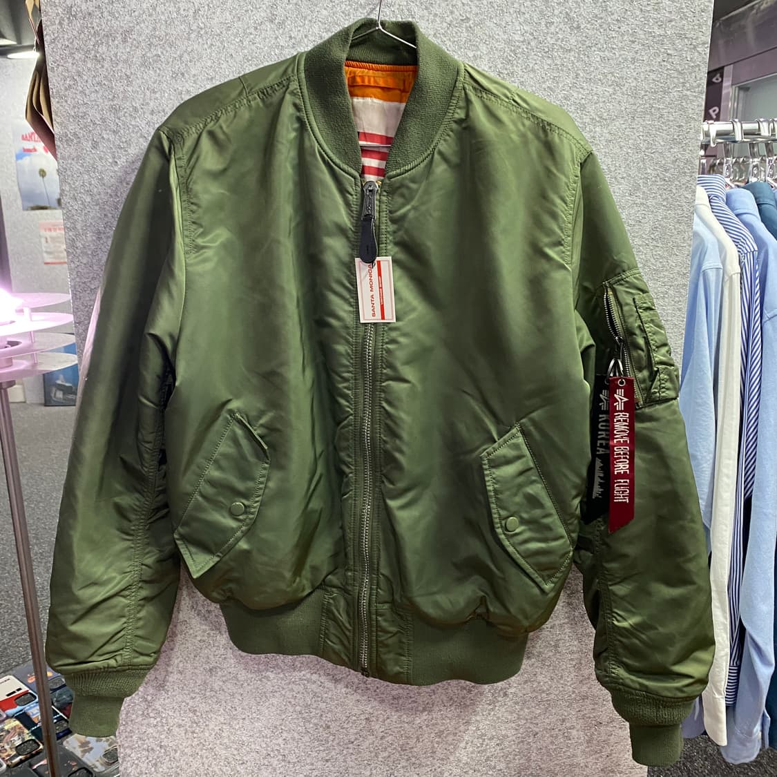 알파인더스트리 카키 Ma-1 항공 봄버 자켓B2990 상품이미지2