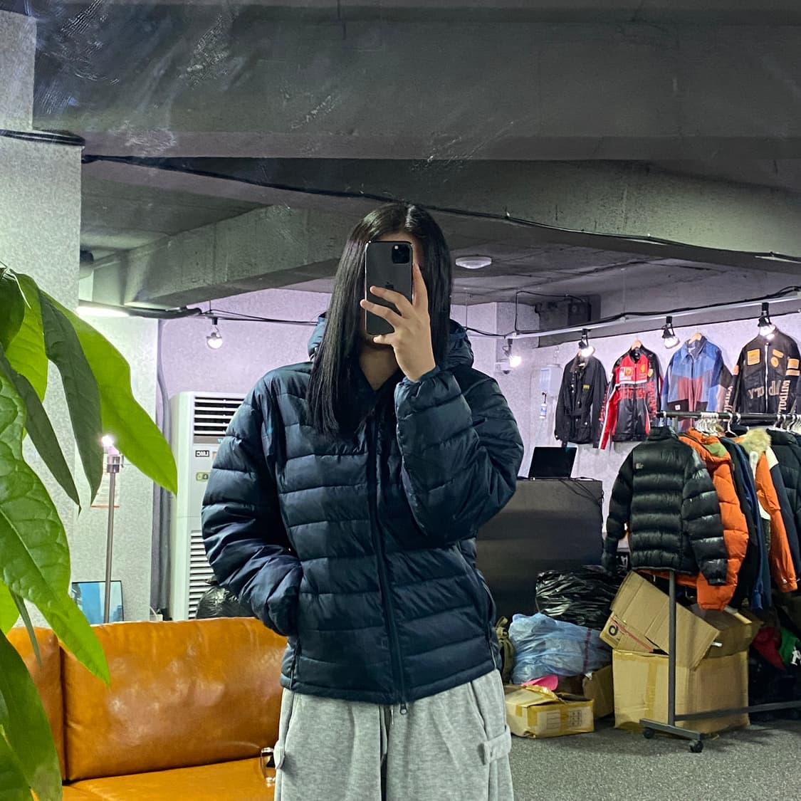 Mmlg 네이비 스몰로고 경량패딩 B3206 상품이미지1