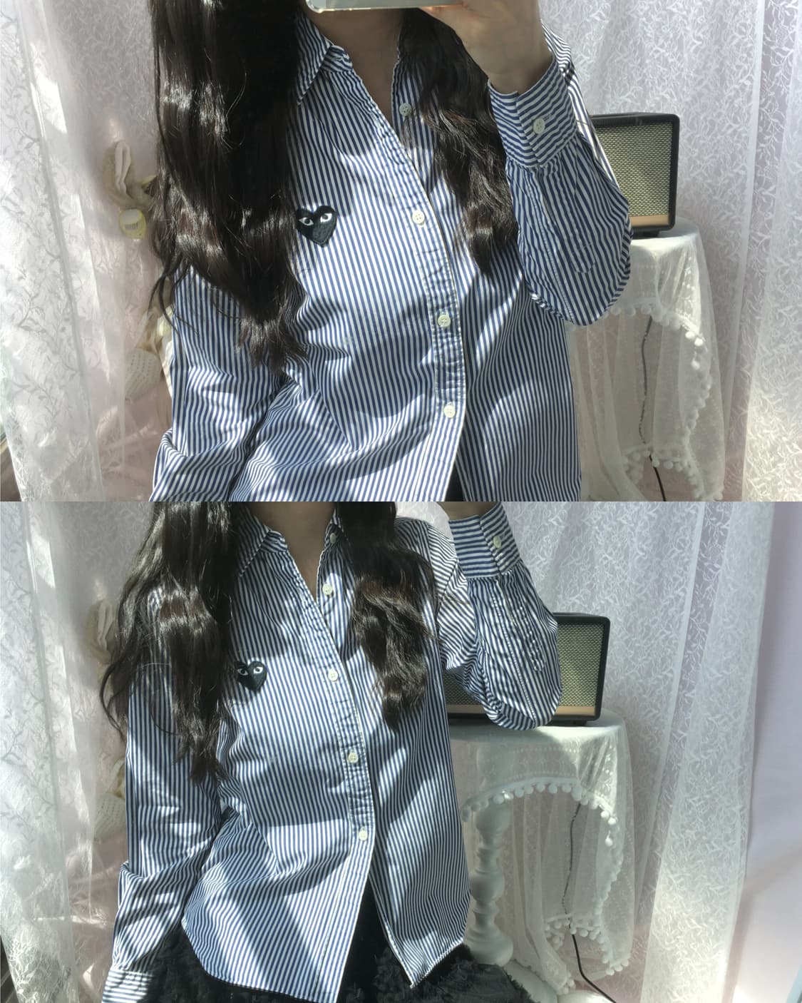 comme des garcons navy stripe shirt 상품이미지1