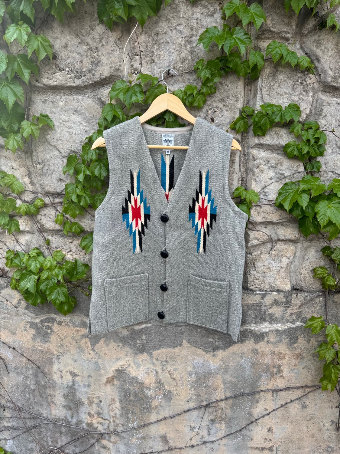 오르테가 핸드 우븐 울 네이티브 아메리칸 웨스턴 치마요 베스트 조끼 상품이미지1