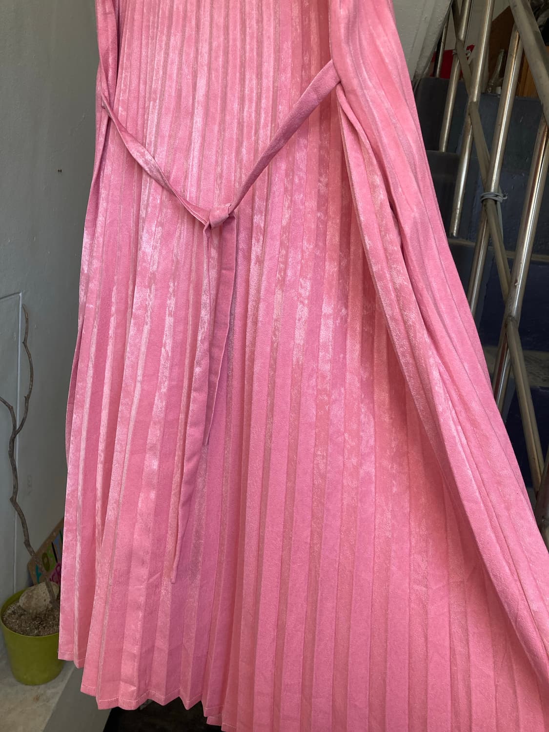 핑크 플리츠 롱 드레스 상품이미지9