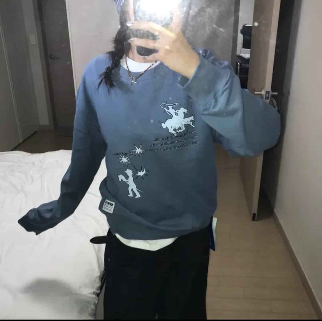 vintage/overfit 블루 맨투맨 상품이미지1