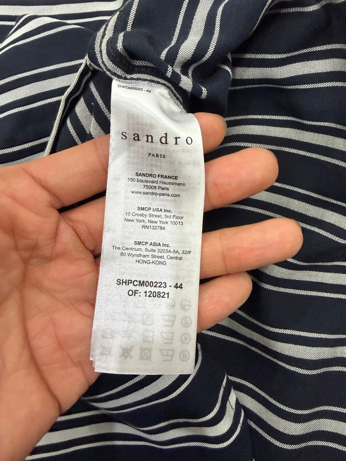 정품) 산드로옴므 신형 스트라이프 셔츠 L 상품이미지7