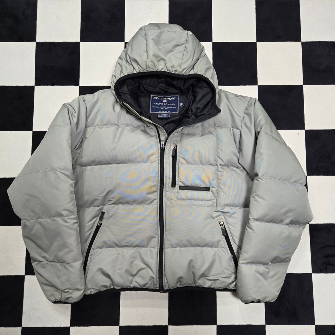 L 폴로스포츠 90s 푸퍼 후드 오리털 다운 자켓 메탈릭그레이 상품이미지1