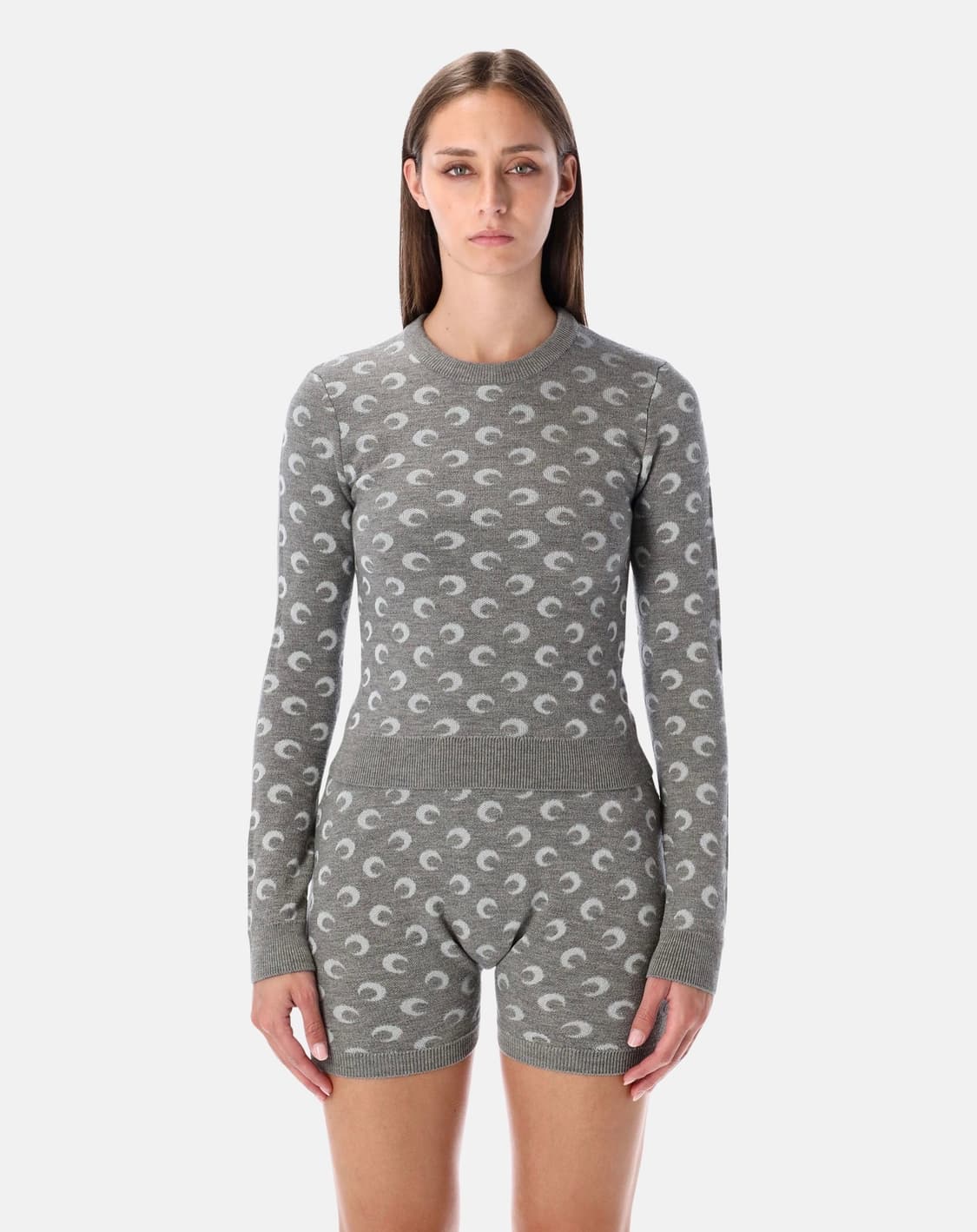 [S,M]마린세르 25fw 문 자카드 니트/그레이 상품이미지1