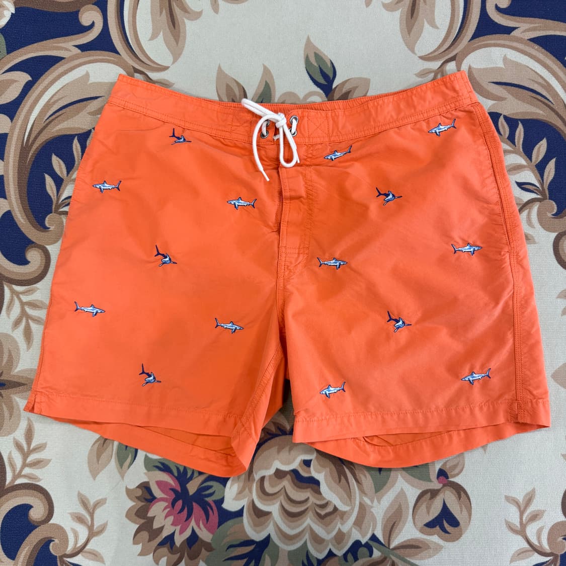 (XL)폴로 랄프로렌 상어자수 스윔팬츠 반바지(오렌지) 상품이미지1
