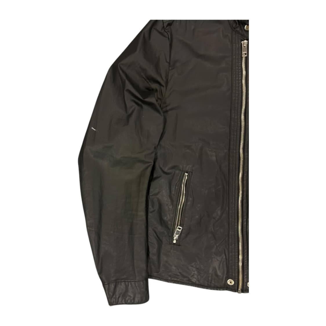 L) 디젤 블랙 코팅 코튼 바이커 자켓 상품이미지2
