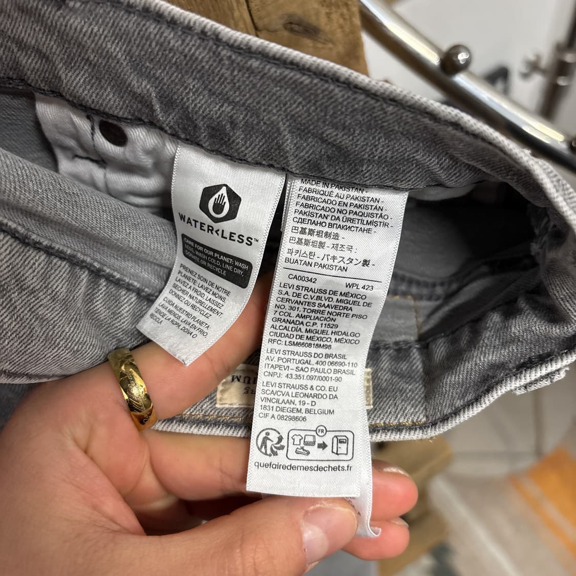 리바이스 502 그레이워시드 테이퍼드핏 데님팬츠 N907 상품이미지8