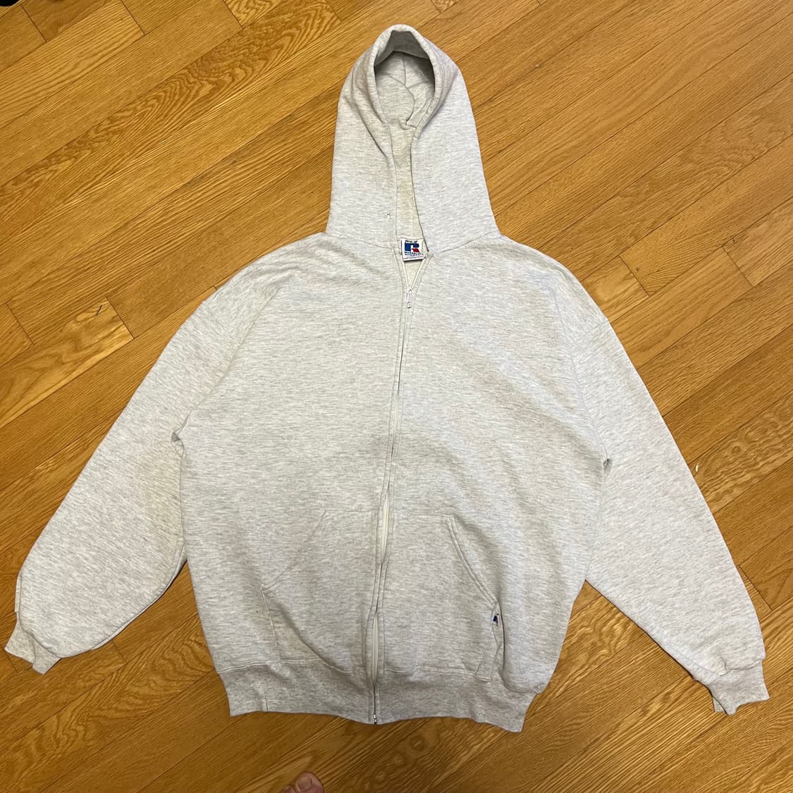 [XL] 90s USA 러셀 후드집업 라이트 그레이  상품이미지1