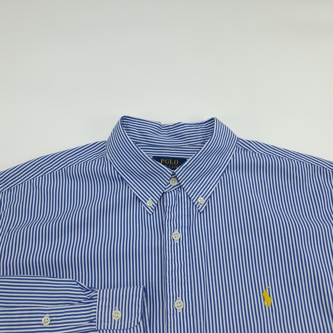 Co507 2XL 폴로 랄프로렌 블루 스트라이프 긴팔 셔츠 남방 상품이미지3