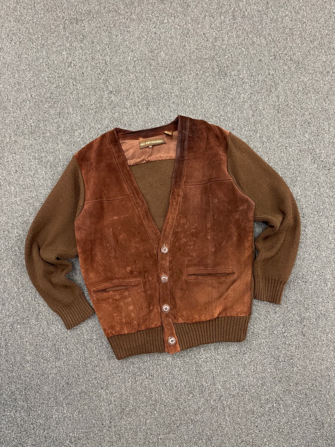 M)THE BROADWAY 빈티지 브라운 돈피 니트 가디건 상품이미지2