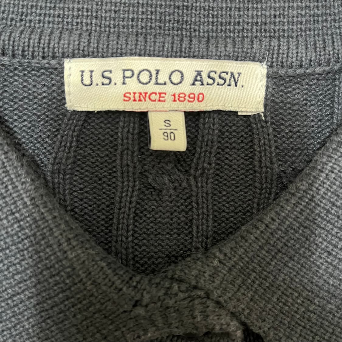 US폴로 여성 로고 꽈배기 카라 니트 S(90) 상품이미지4