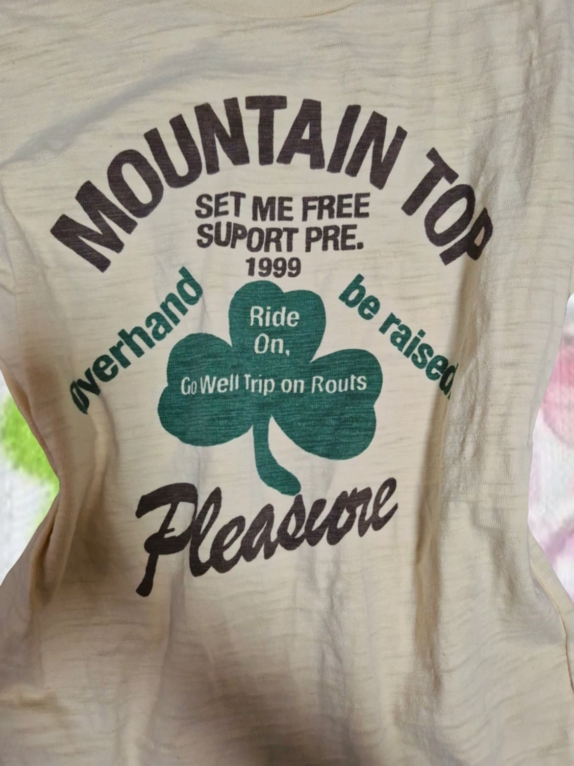 빈티지 모리걸 행을 네잎 클로버 긴팔 티셔츠 롱슬리브 상품이미지2