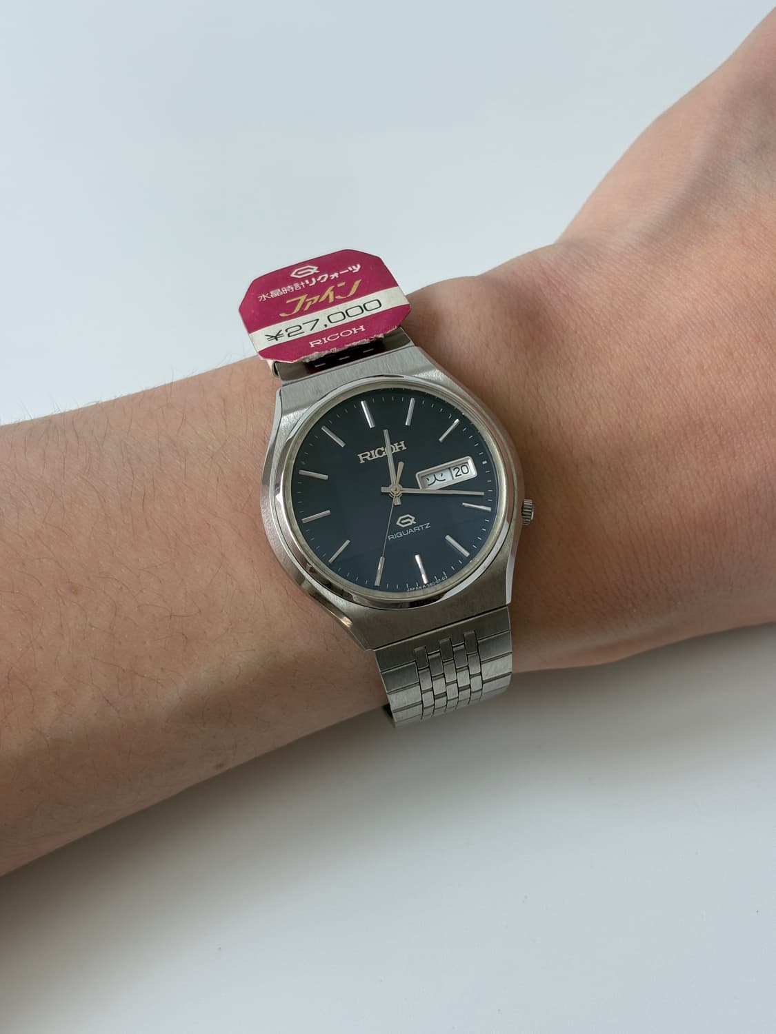 리코 1980년대 네이비 다이얼 실버 리쿼츠 남성 데드스탁 상품이미지7