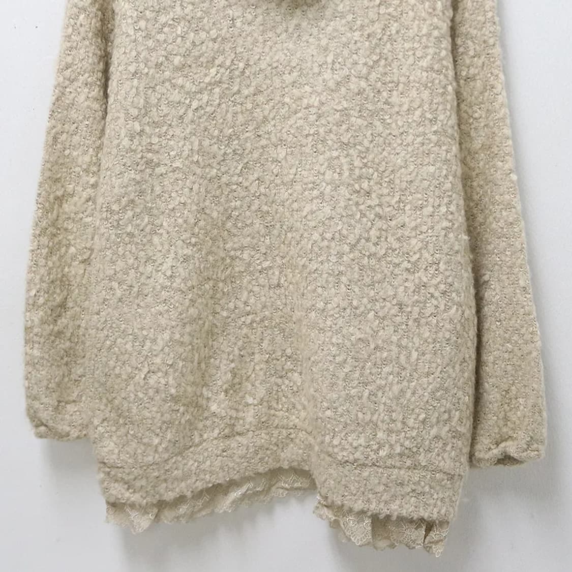 엑시즈팜 모리걸 부클  울 혼방 롱후드 집업 61515 상품이미지6