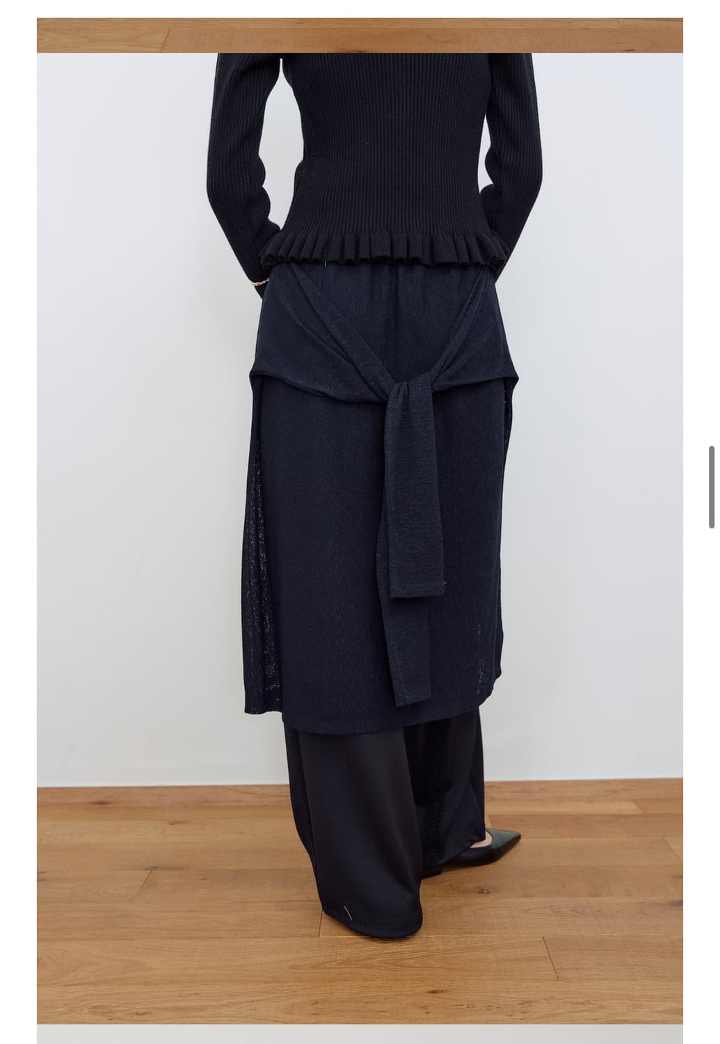 마조네 레이어드 스커트 네이비 상품이미지1