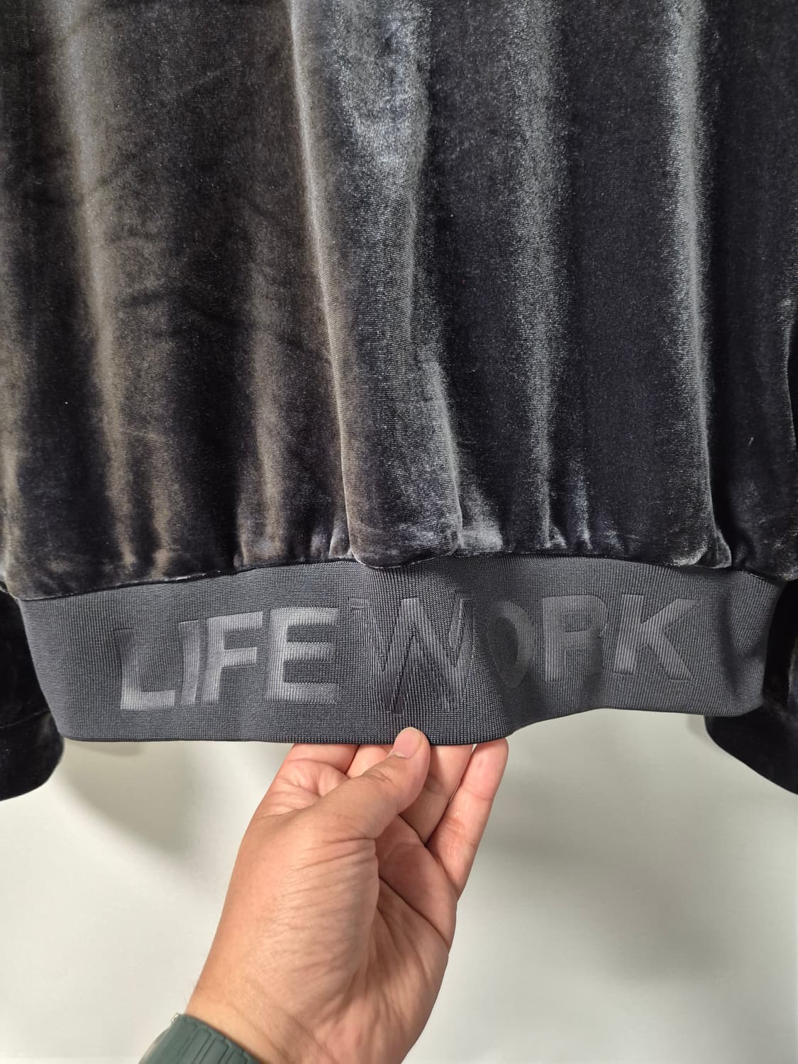 *무료배송*라이프워크 벨벳 후드집업 차콜 프리시이즈 (상태A급) 상품이미지7