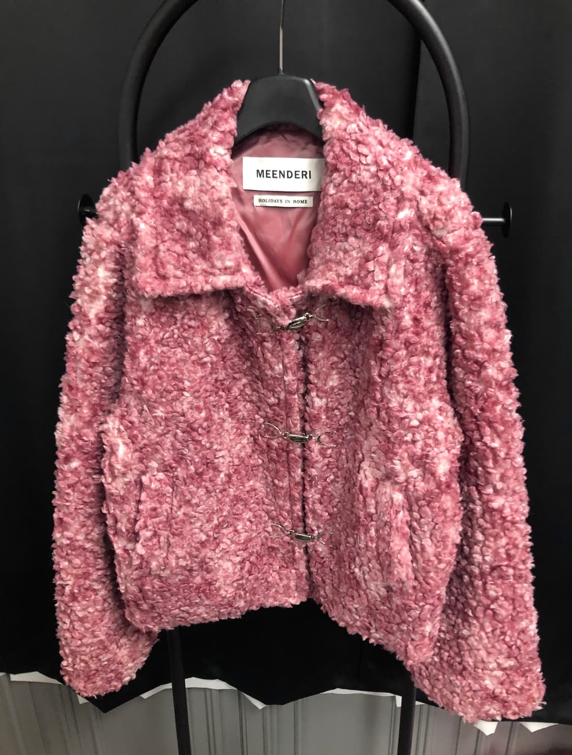 민더리 블렌디드 플리스 퍼자켓 핑크 상품이미지1