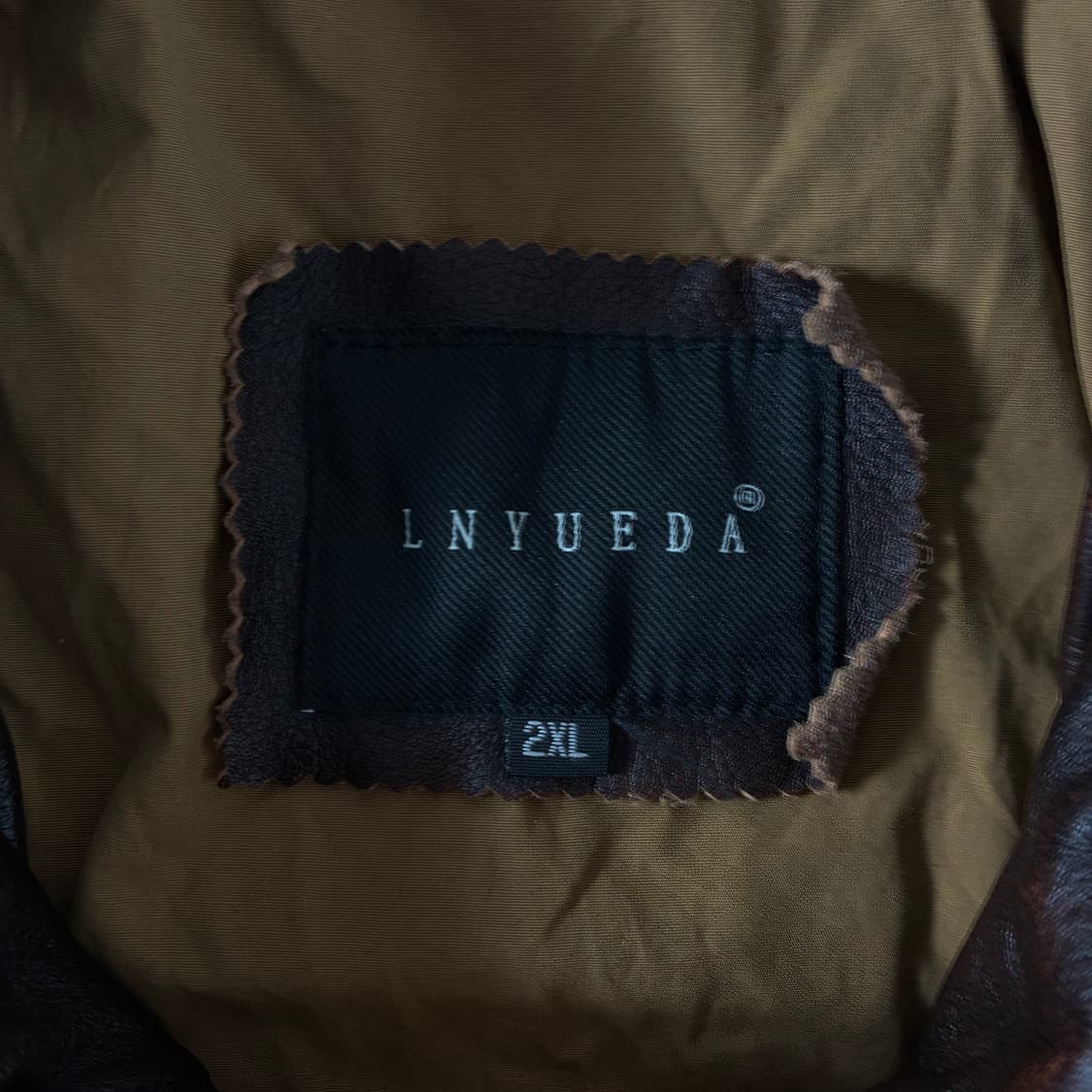 Vintage Lnyueda 브라운 카우레더 바이커 자켓 상품이미지5