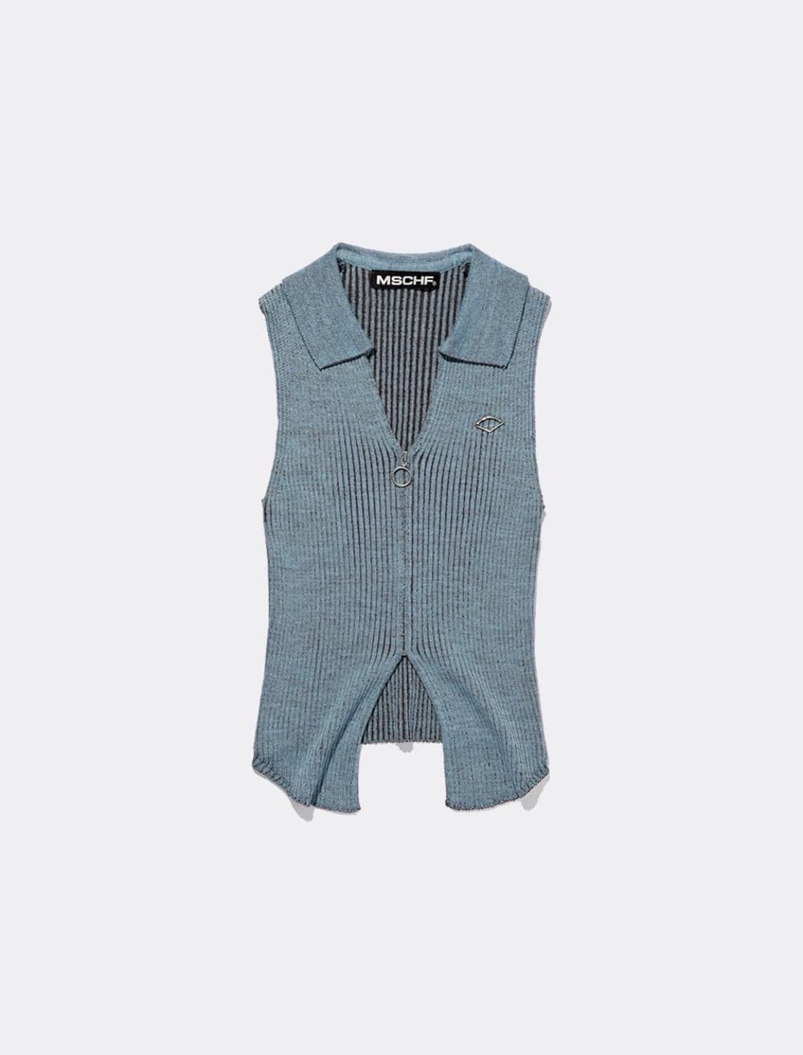 미스치프 니트 집업 하늘색 S 상품이미지1