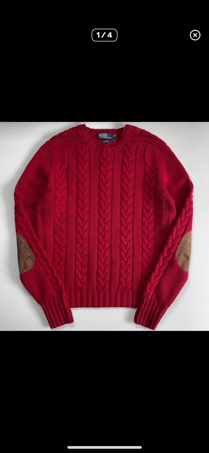 Polo 폴로 랄프로렌 피셔맨 리넨코튼 엘보 스웨이드 니트 상품이미지1