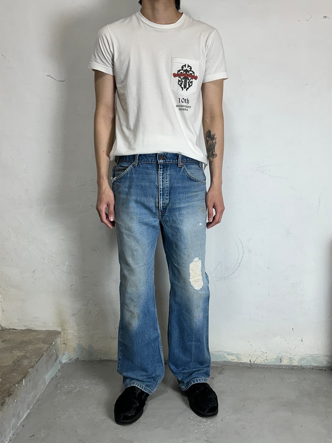 90's USA Made 빈티지 리바이스 517 오렌지탭 부츠컷 데님 상품이미지2