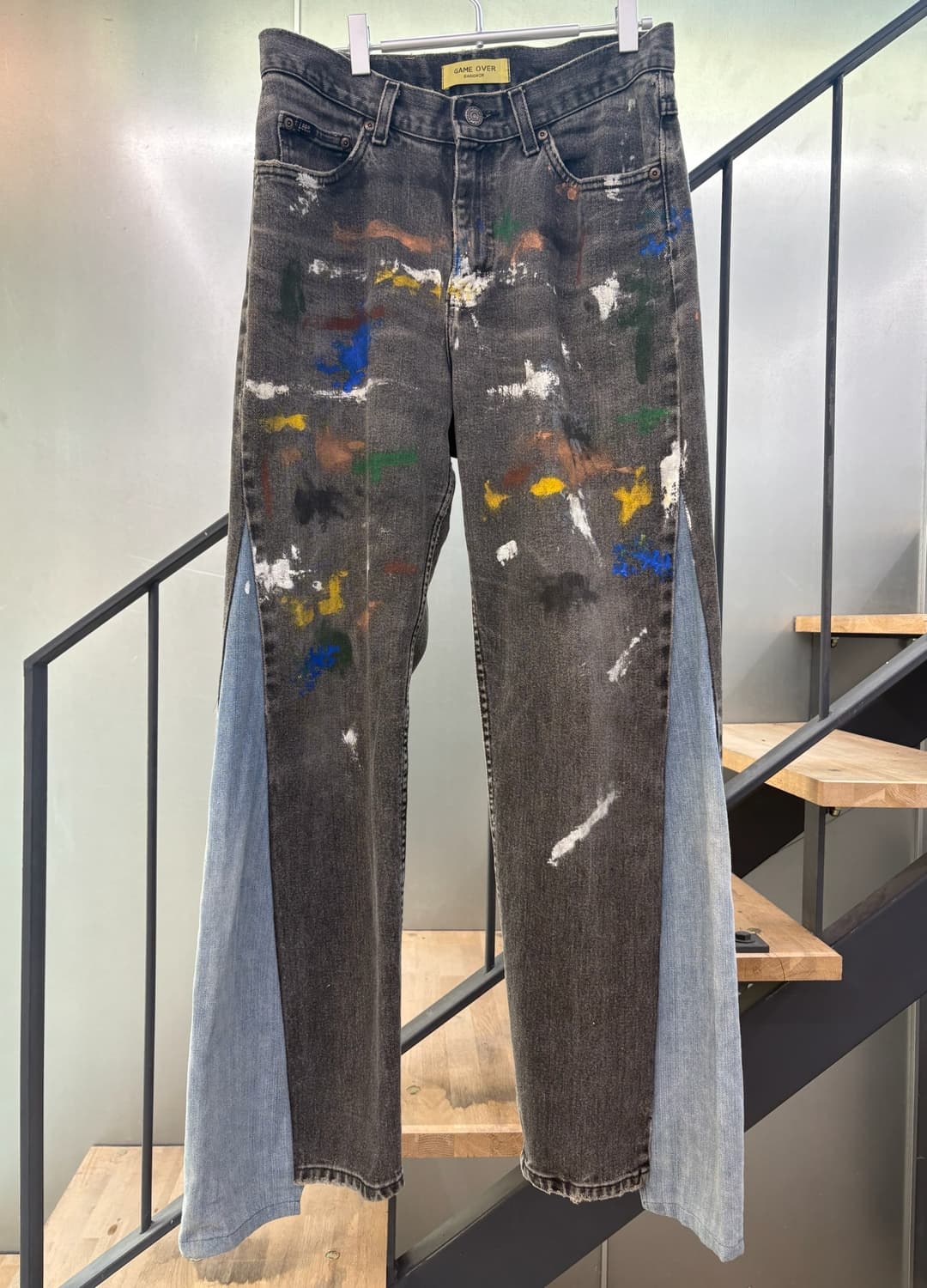 GAME OVER LEE 커스텀 빈티지 페인팅 데님 팬츠 상품이미지1