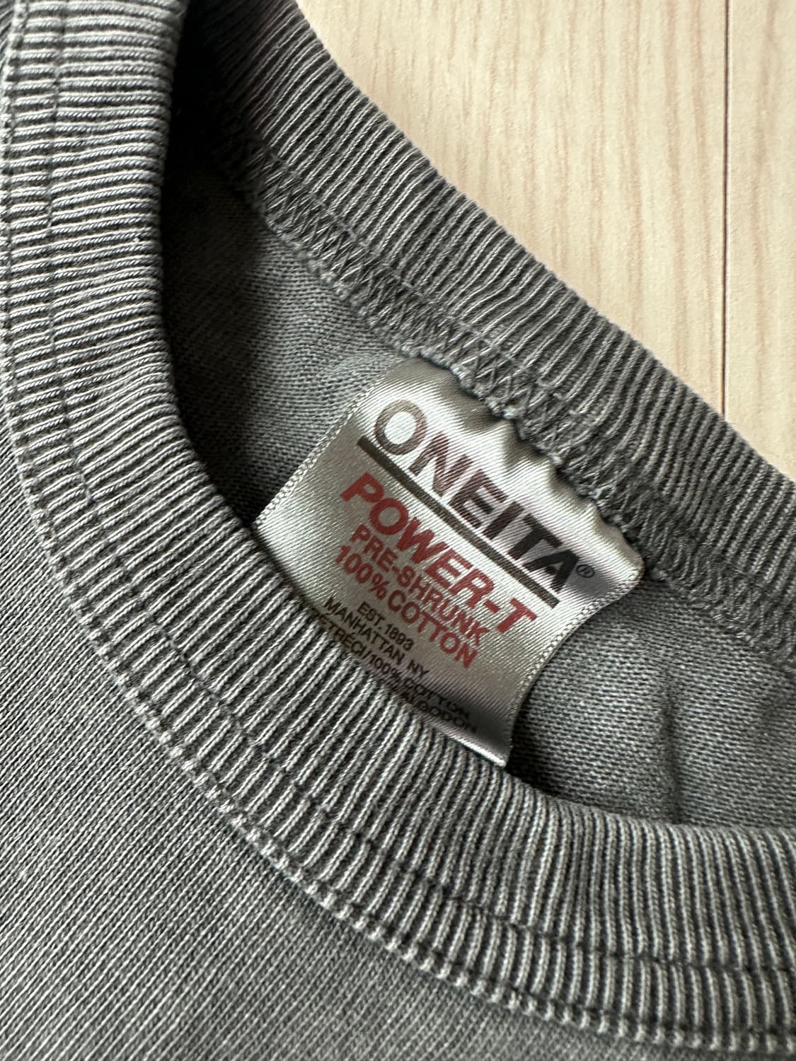 Oneita x beams 피그먼트워싱 티셔츠 상품이미지4