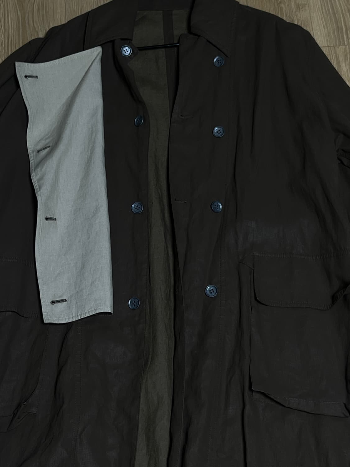 빈티지 아크네 린넨 롱 자켓 상품이미지2