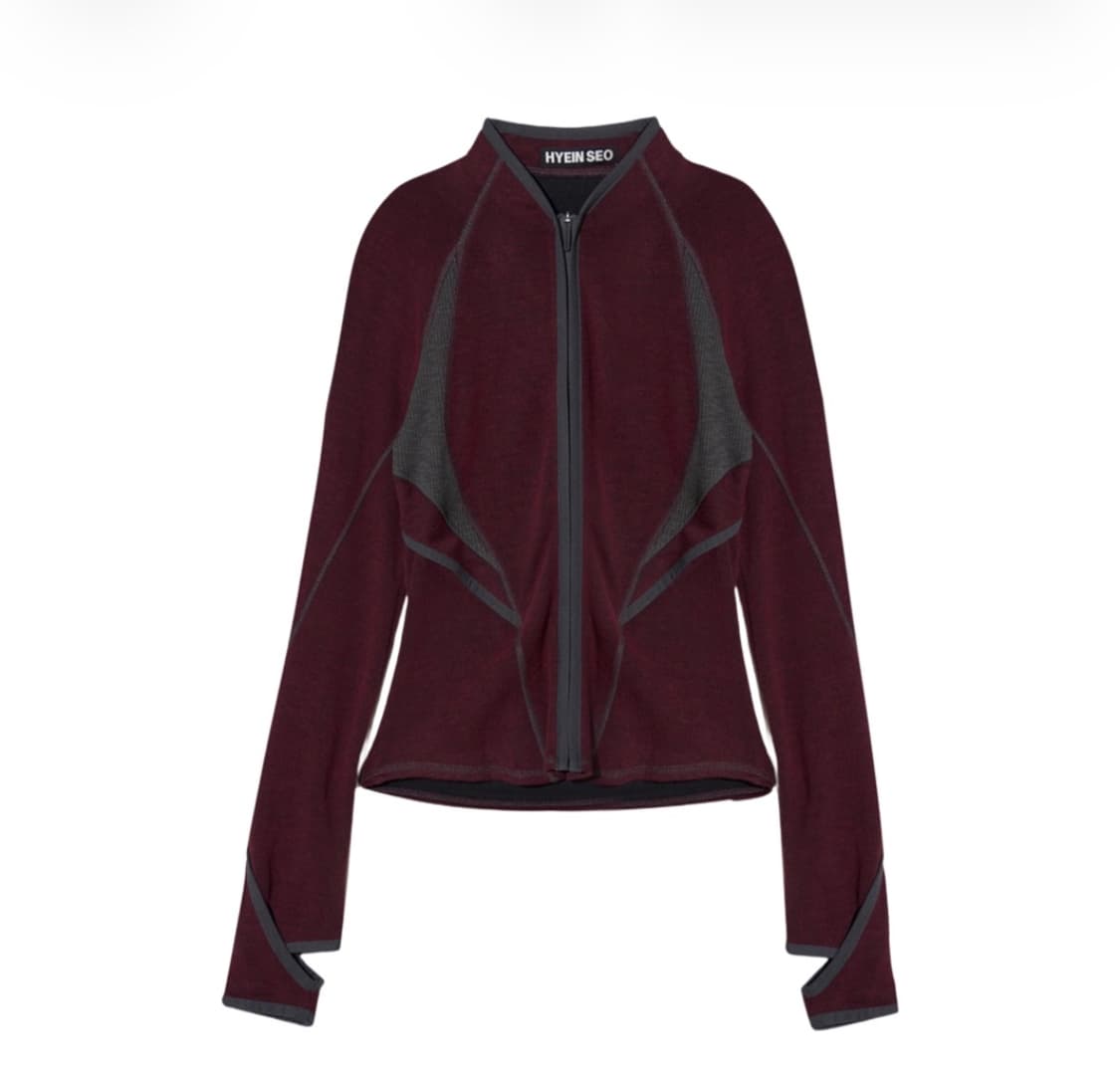 slashed zip up top Burgundy 상품이미지1