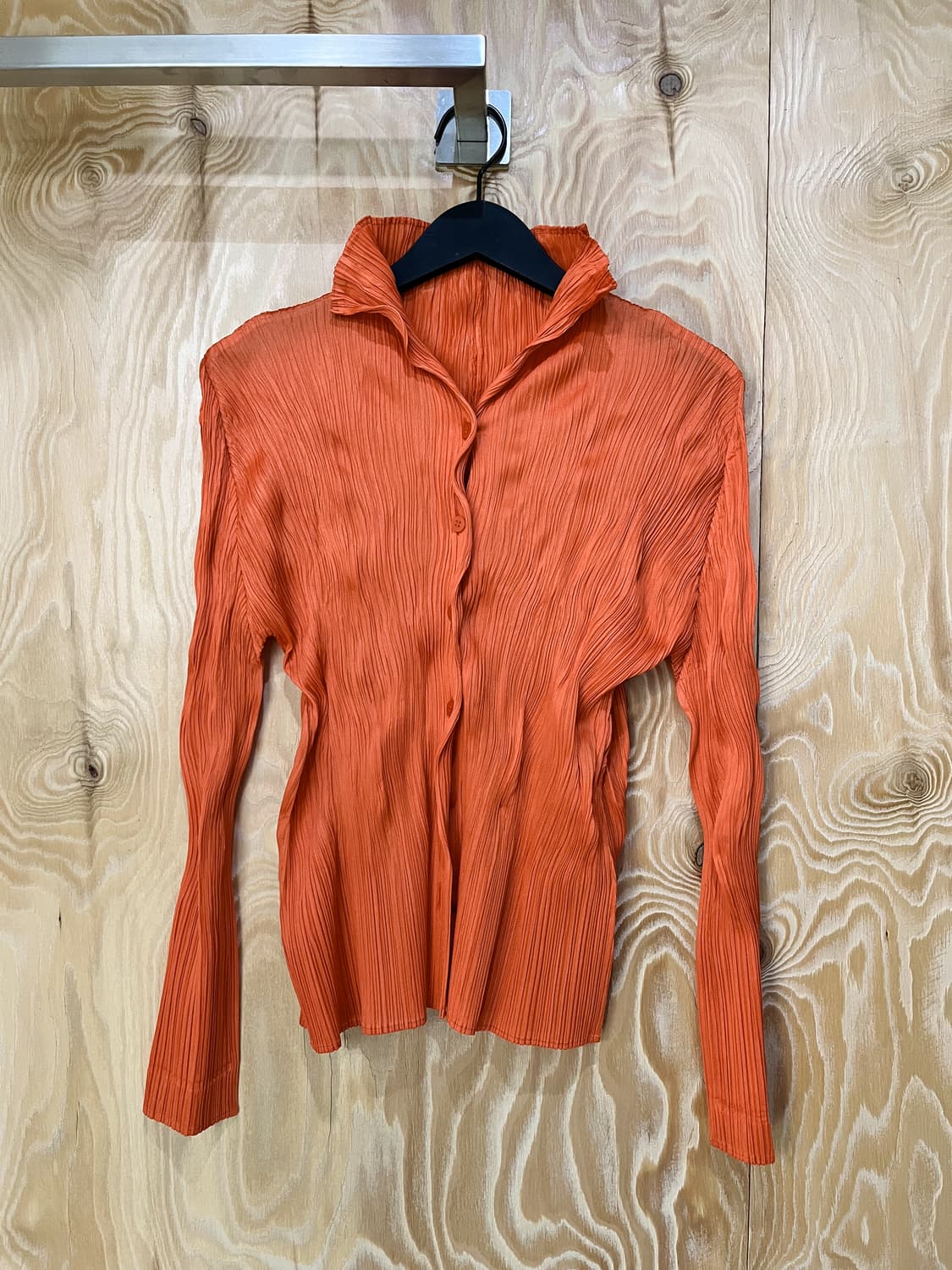 플리츠 플리즈 오렌지 플리츠 가디건 상품이미지1