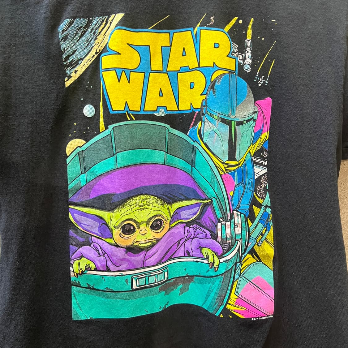 스타워즈 베이비요다 반팔 티셔츠 블랙 상품이미지2