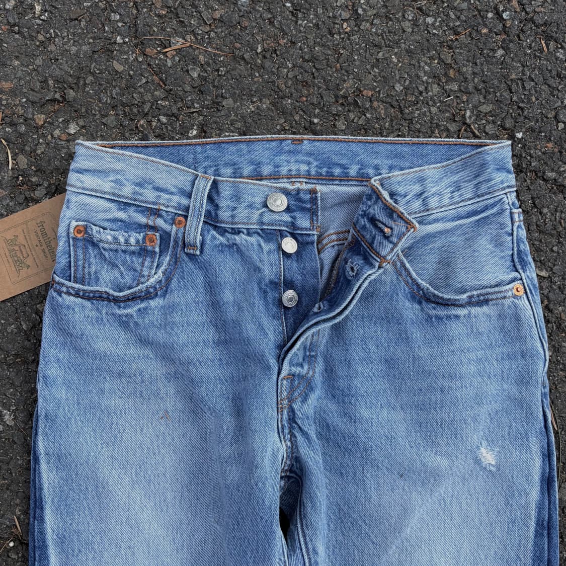 리바이스 501 사이드 에이징 연청 데님 (28)   상품이미지3