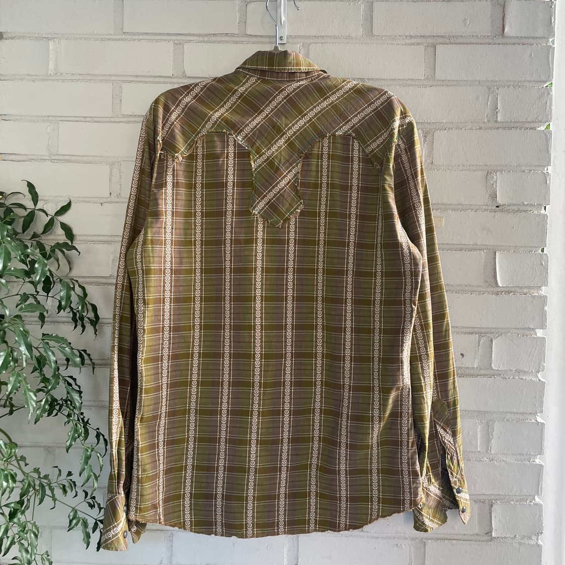 디젤 웨스턴 카키 브라운 코튼 셔츠 상품이미지7