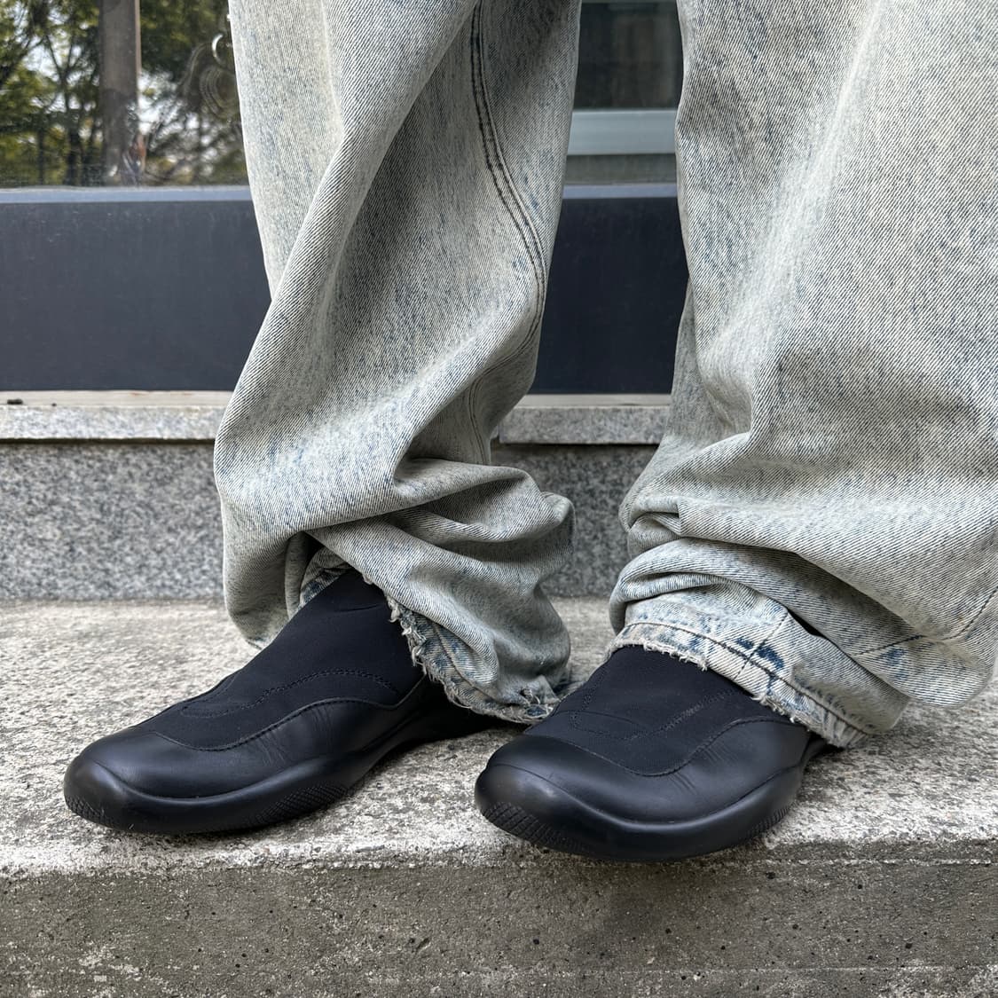 00s 빈티지 프라다 스포츠 가죽 스트레치 슬립온 상품이미지7