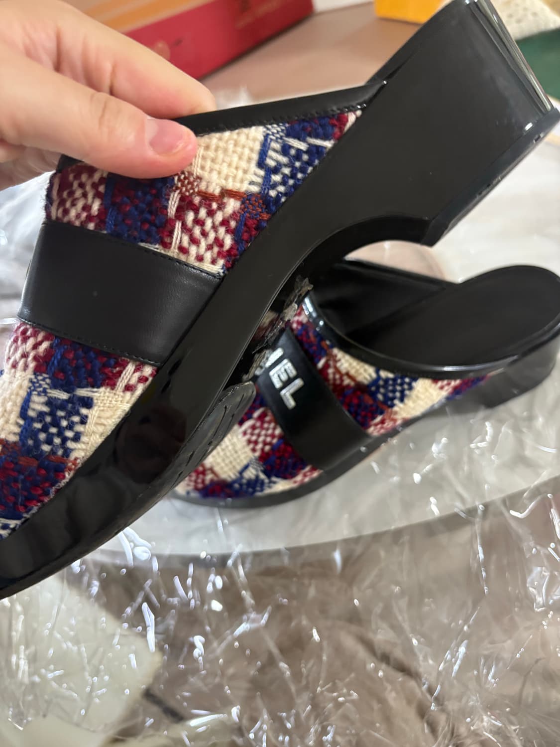 샤넬 트위드 클로그 뮬 슬리퍼 38 정품 245-250 상품이미지4