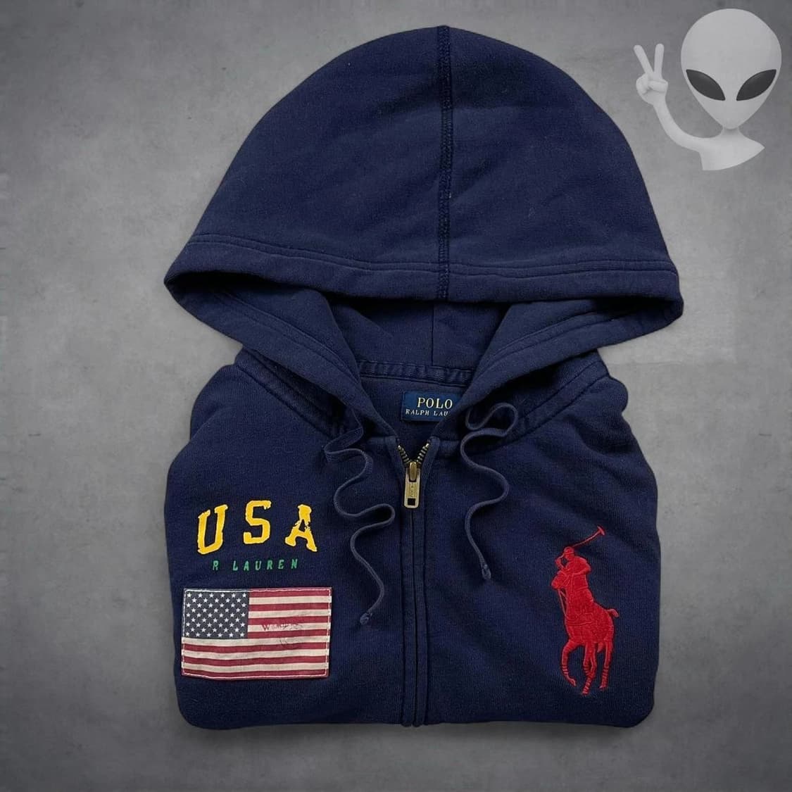 폴로 랄프로렌 빅 포니 USA 성조기 후드 집업 상품이미지6
