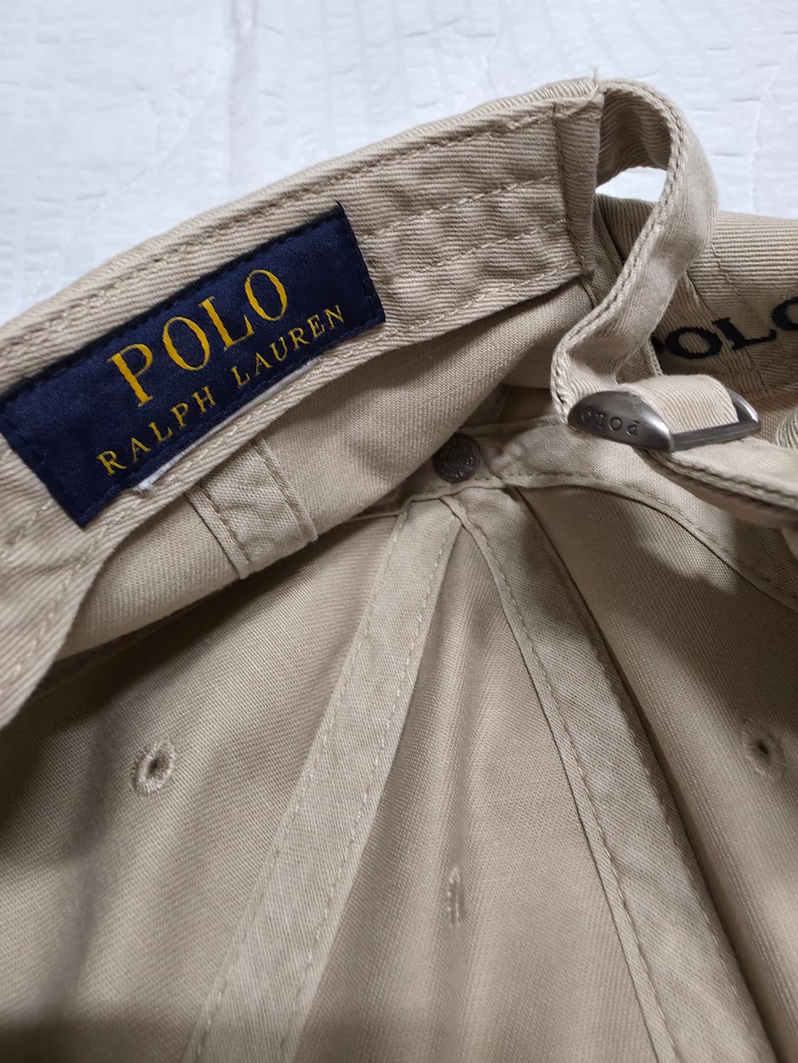 폴로 캡 모자 볼캡 베이지색상 내부 케어라벨 제거 POLO 모자 볼캡 상품이미지10