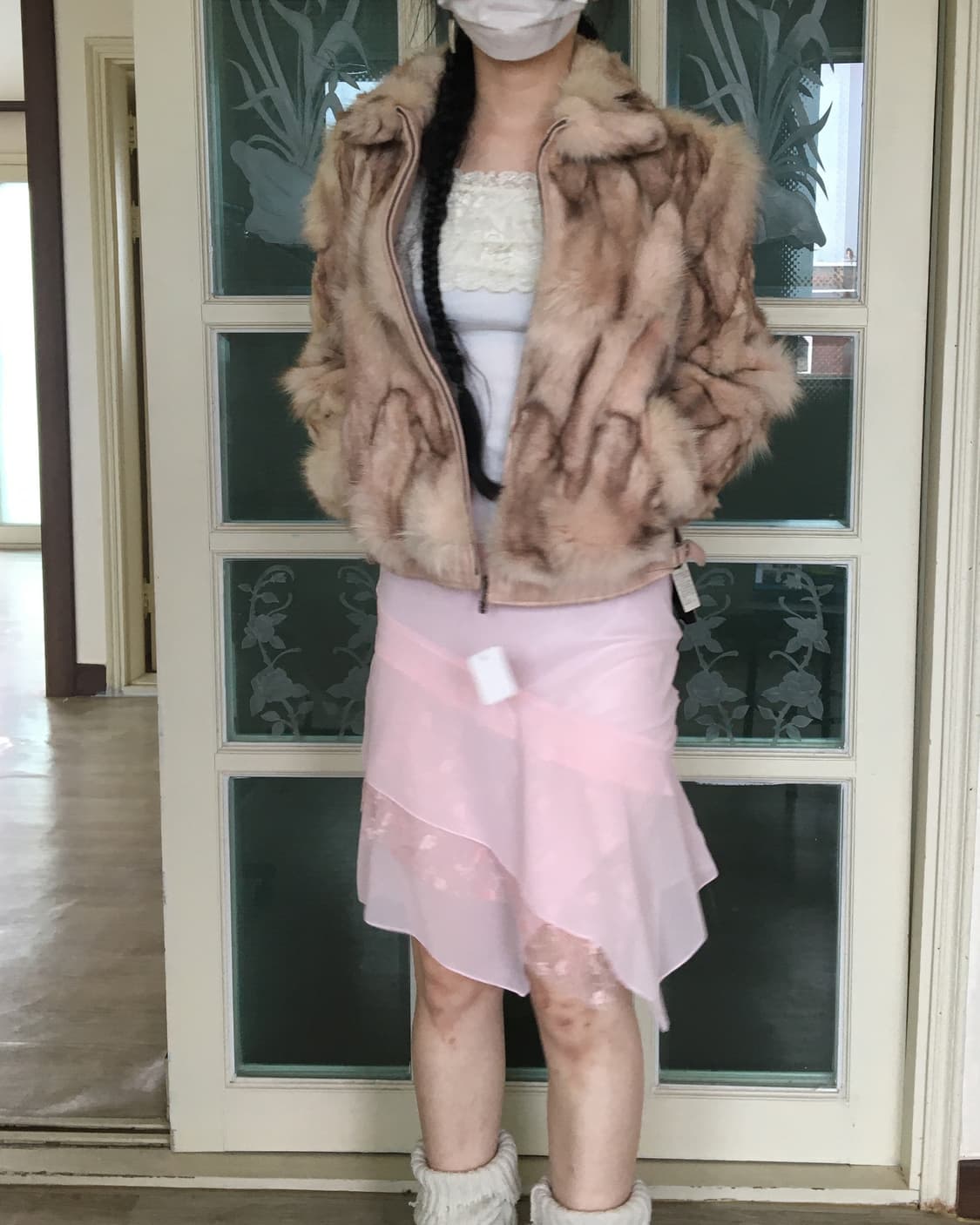 Fox fur zip up lamb leather jacket 상품이미지10