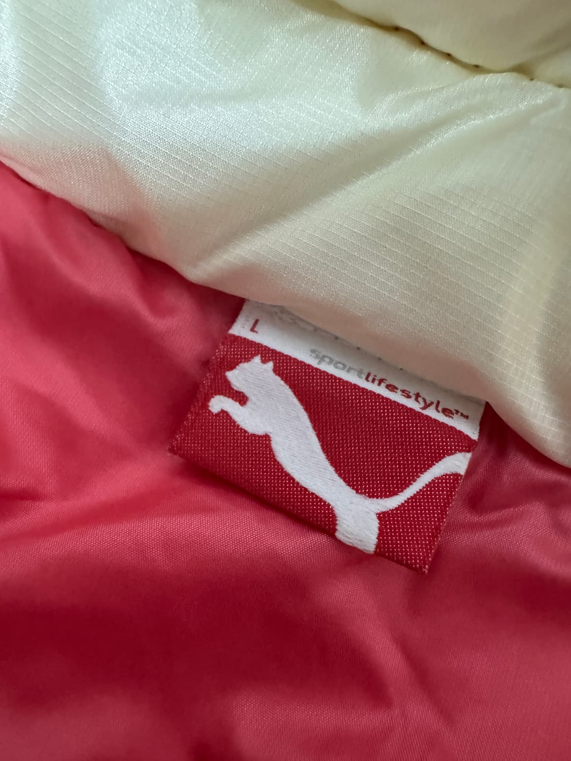 여성 푸마 Puma 구스다운 이쁜 핑크 경량패딩 L 상품이미지3