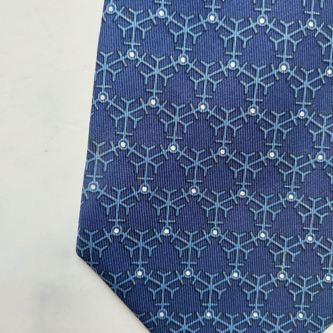 에르메스 실크 네이비 패턴 넥타이 9cm B등급 K2444 상품이미지6
